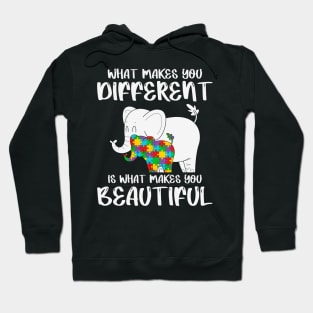 Different Elephant Autism Awareness Gift for Birthday, Mother's Day, Thanksgiving, Christmas Hoodie